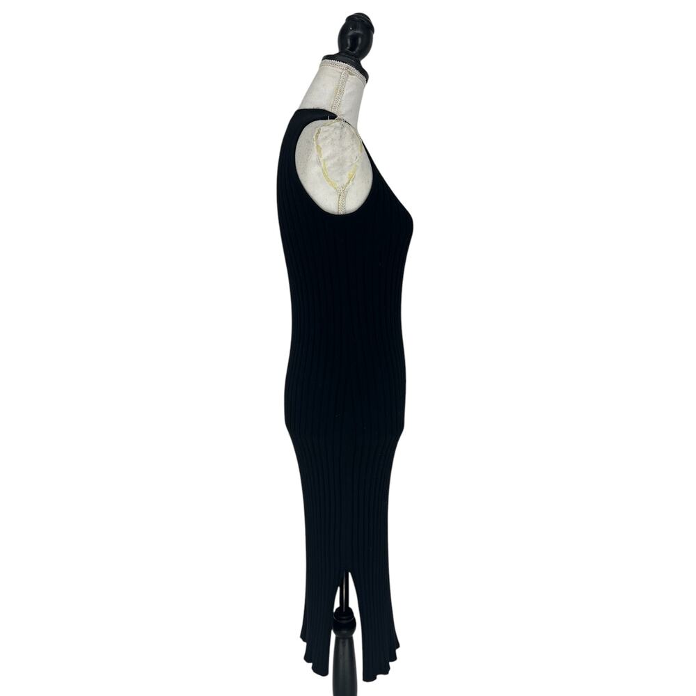 C by Bloomingdale’s 100% Cashmere Ribbed Tank Dress in Black - Picture 7 of 10